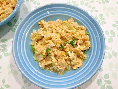 長葱と油揚げの炒り豆腐